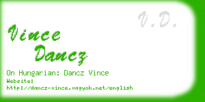 vince dancz business card